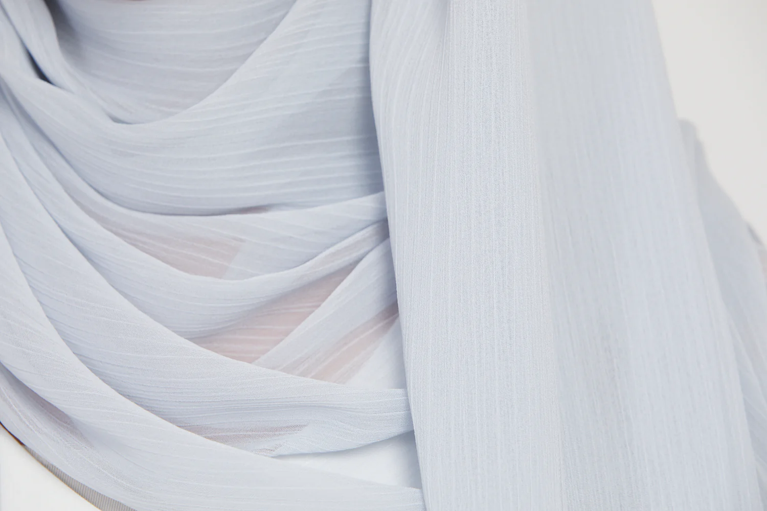 Luxury Crinkle Chiffon Hijab - Ice Blue - Image 4