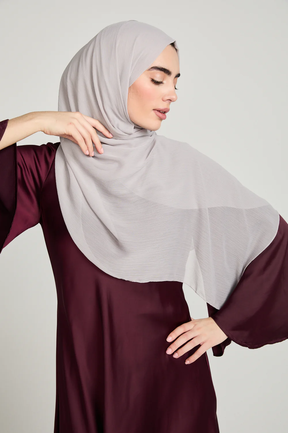 Luxury Crinkle Chiffon Hijab - Pearl Dust