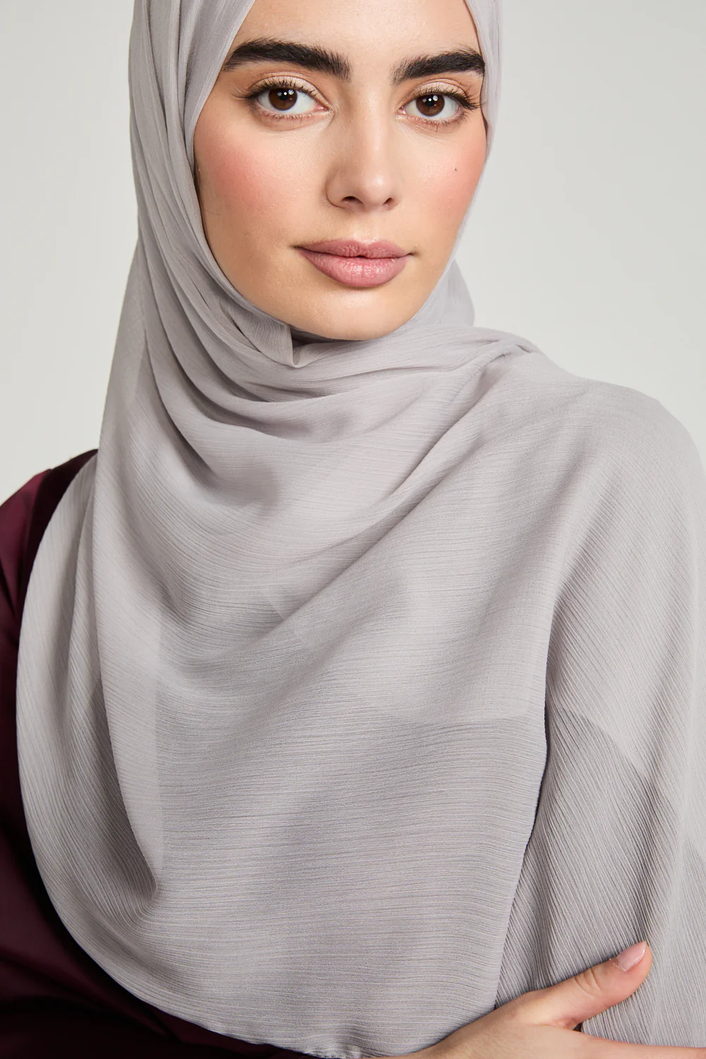 Luxury Crinkle Chiffon Hijab - Pearl Dust - Image 2