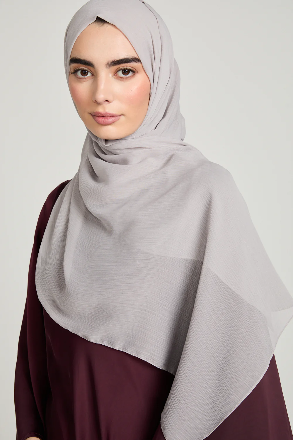 Luxury Crinkle Chiffon Hijab - Pearl Dust - Image 3