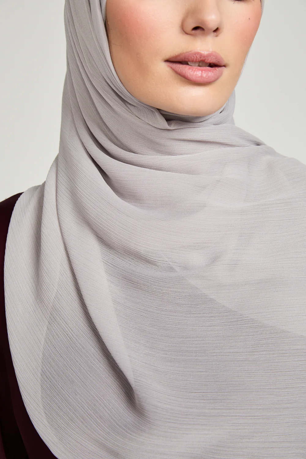 Luxury Crinkle Chiffon Hijab - Pearl Dust - Image 4