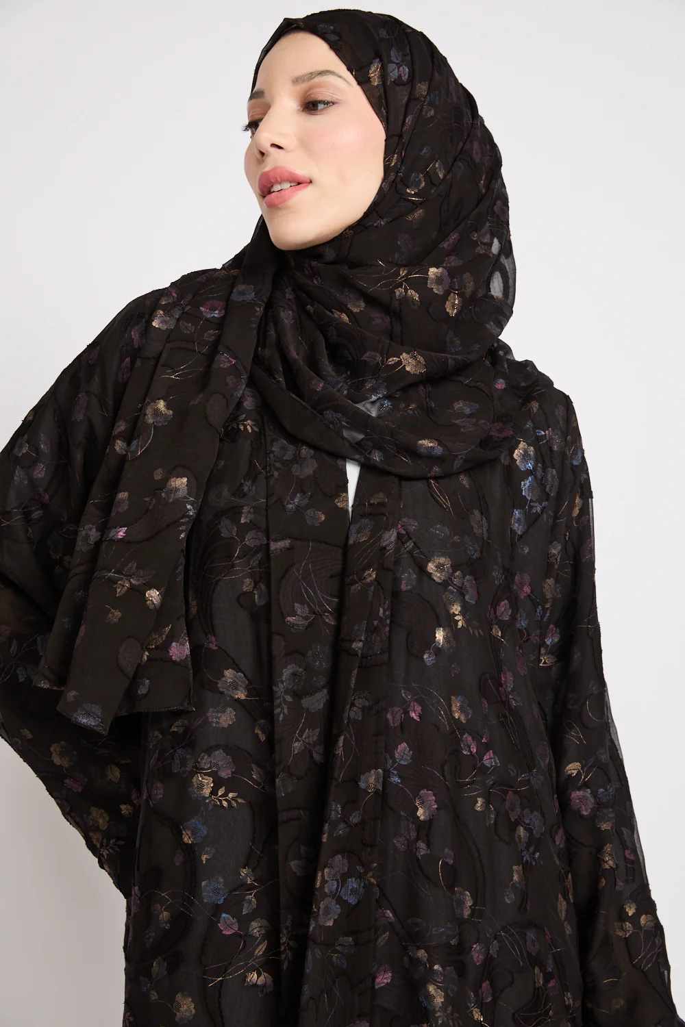 Luxury Eternal Night Garden Open Abaya - Image 2