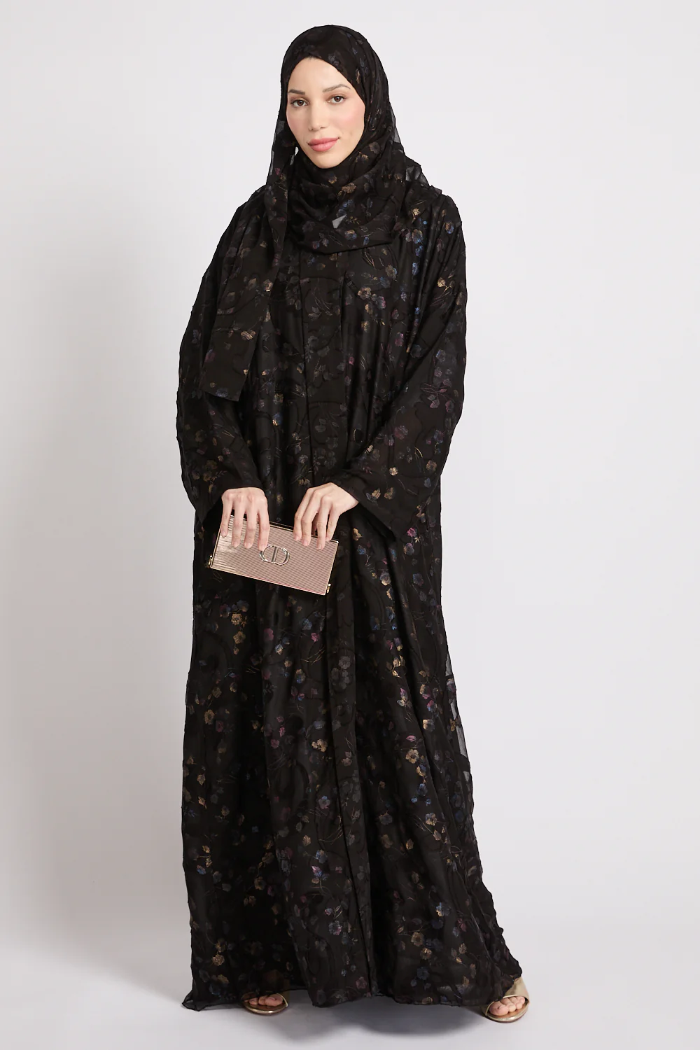 Luxury Eternal Night Garden Open Abaya - Image 5