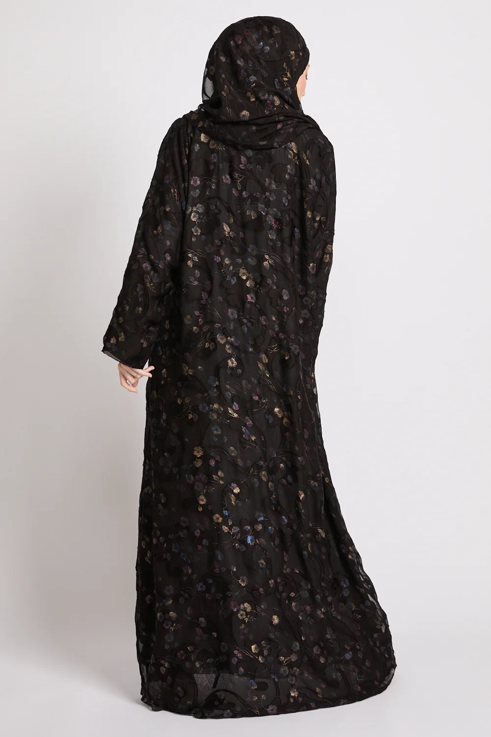 Luxury Eternal Night Garden Open Abaya - Image 7