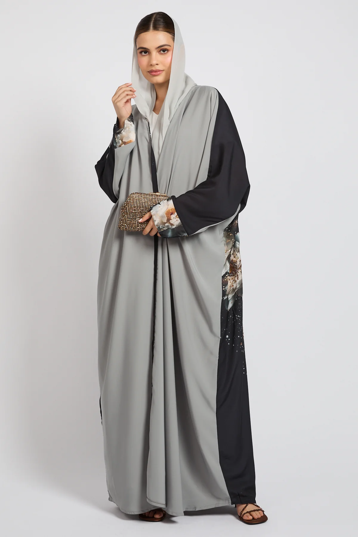 Luxury Floral Embellished Stardust Open Abaya - LIMITED EDITION - Image 9