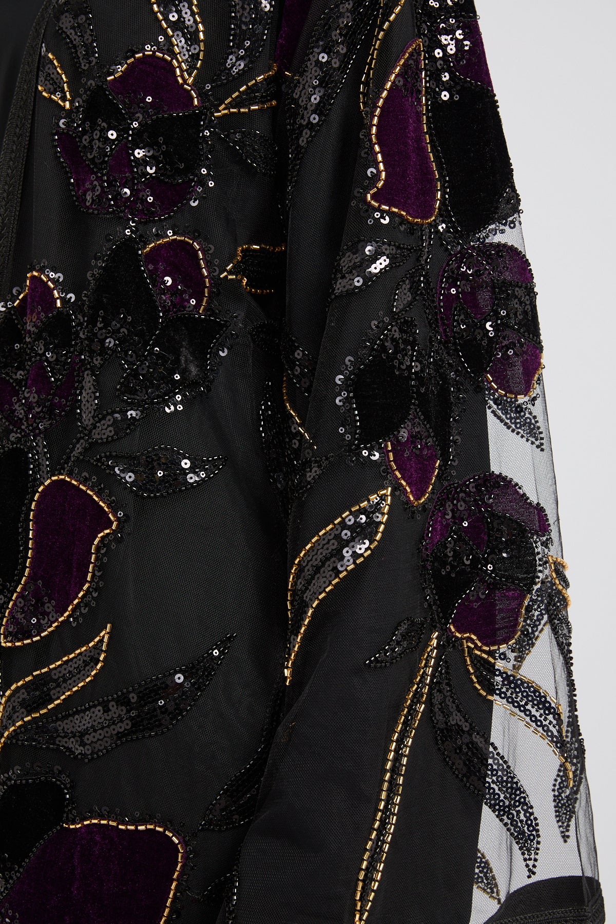 Luxury Midnight Aurora Three Piece Abaya Set – Deep Plum - LIMITED EDITION - Image 5
