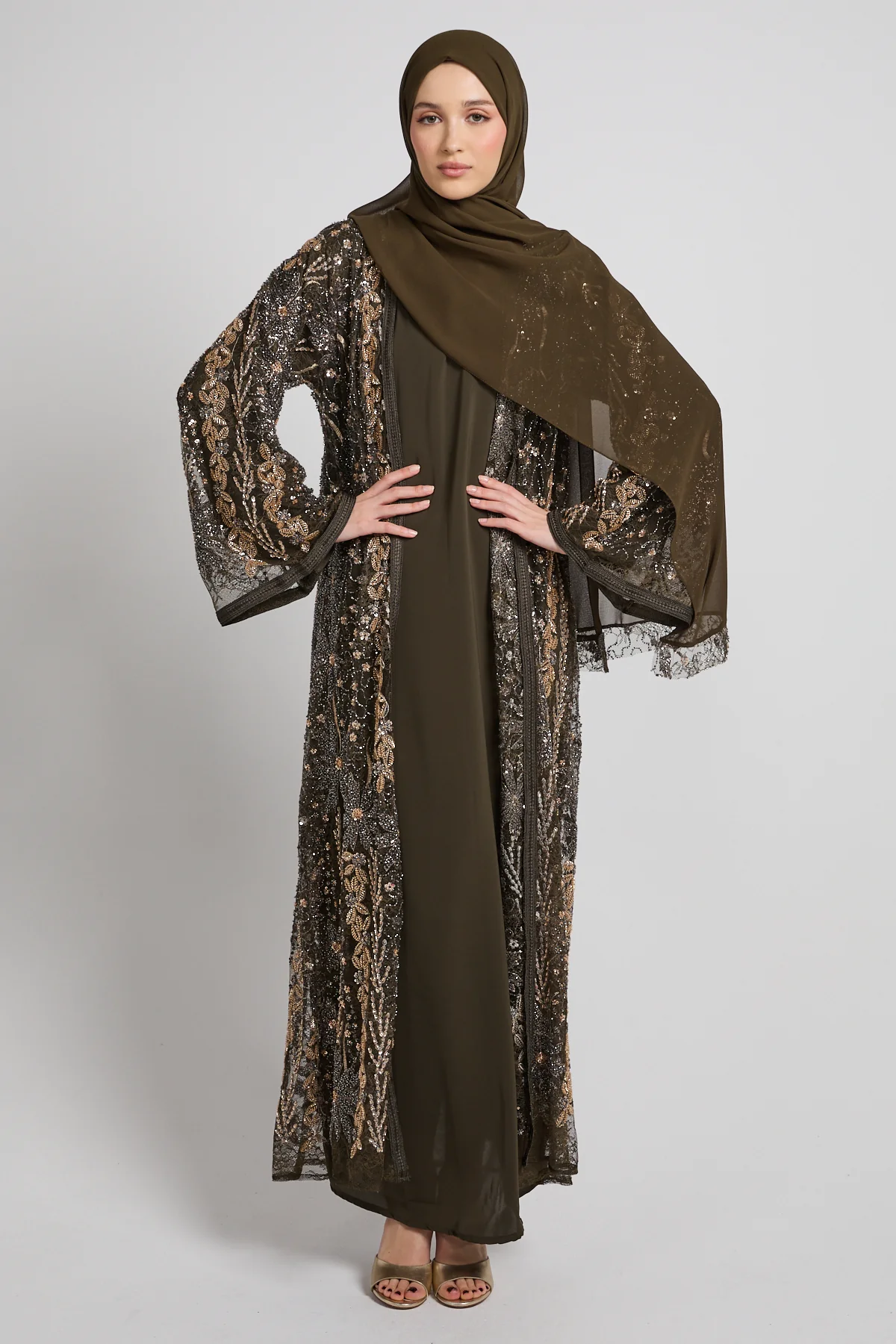 Luxury Olive Dusk Embellished Three Piece Set - LIMITED EDITION - PRE ORDER - Image 7