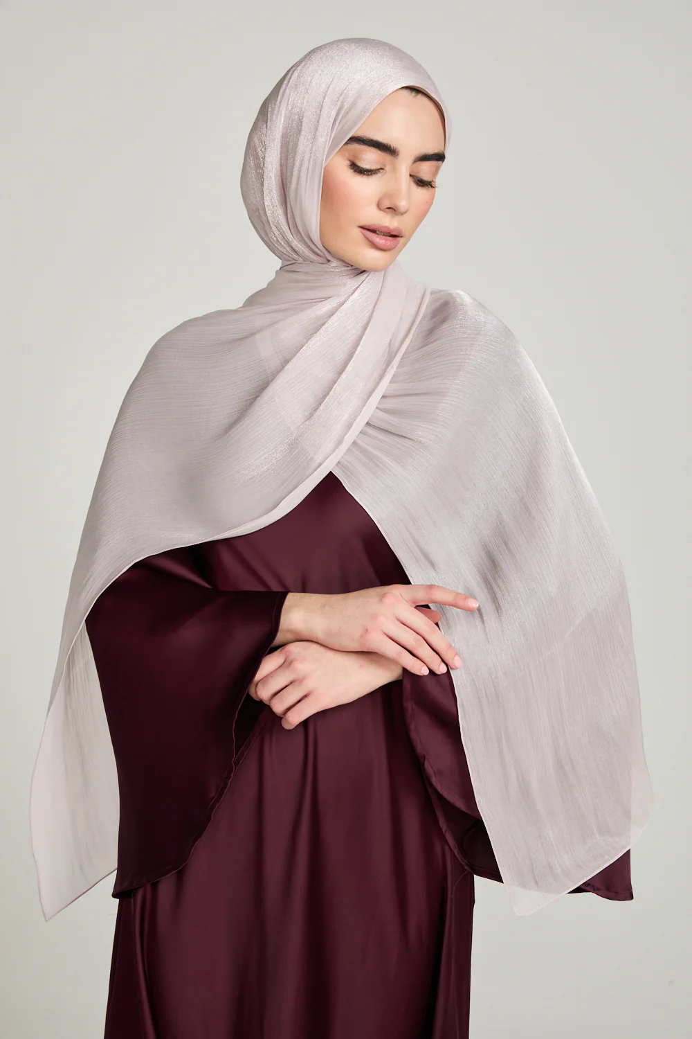 Luxury Organza Hijab - Blush - Image 5