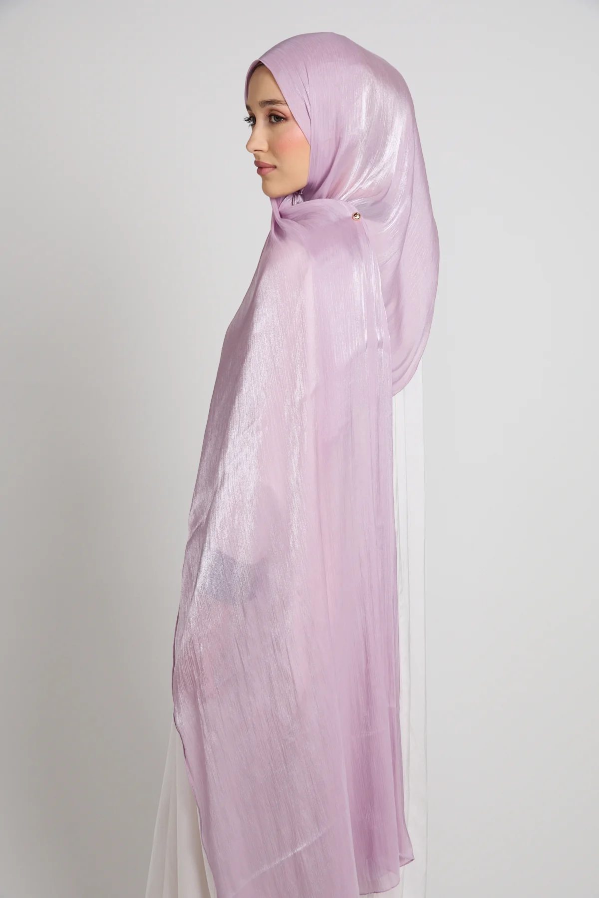 Luxury Organza Hijab - Blush Lilac - Image 5