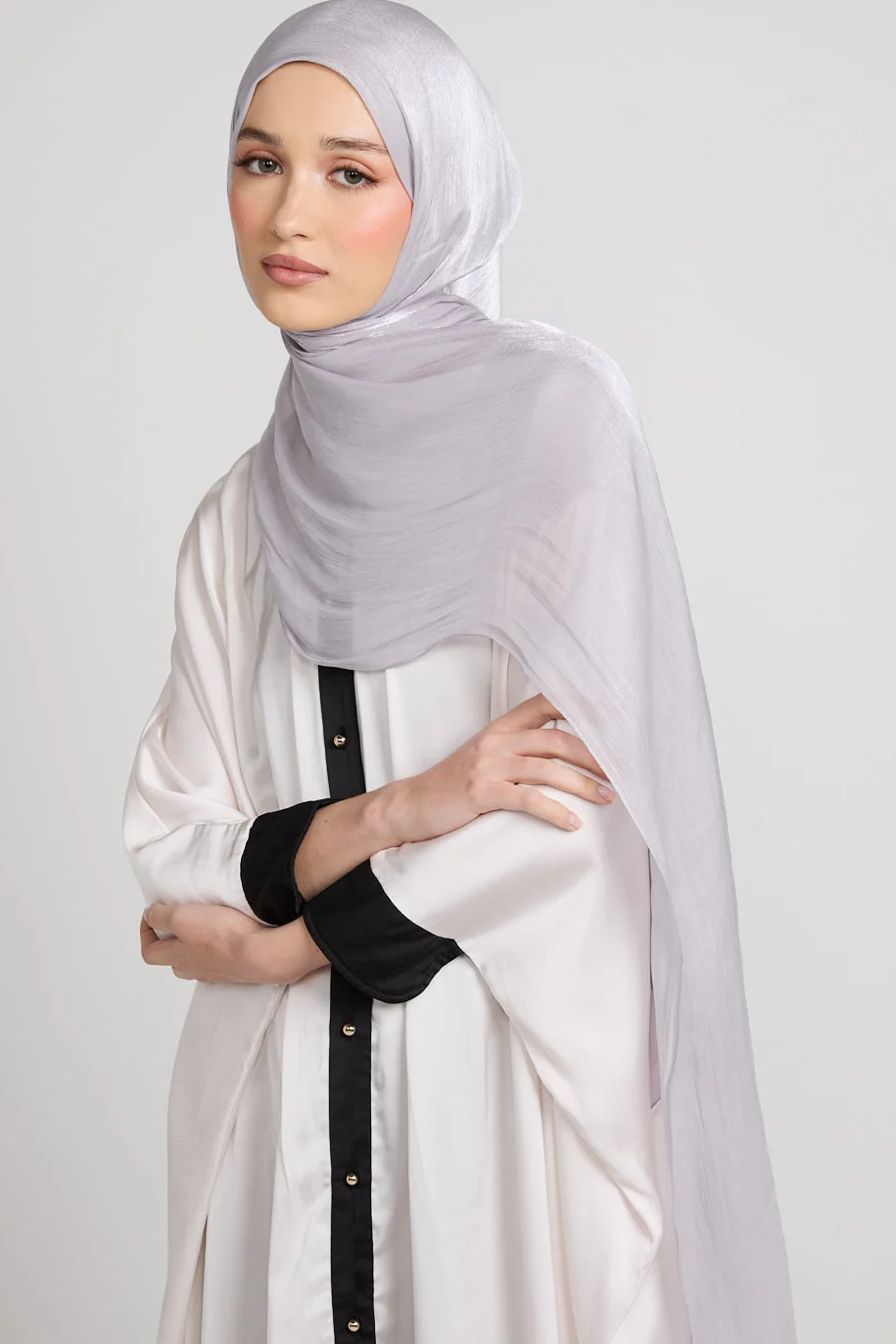 Luxury Organza Hijab - Pearl Grey