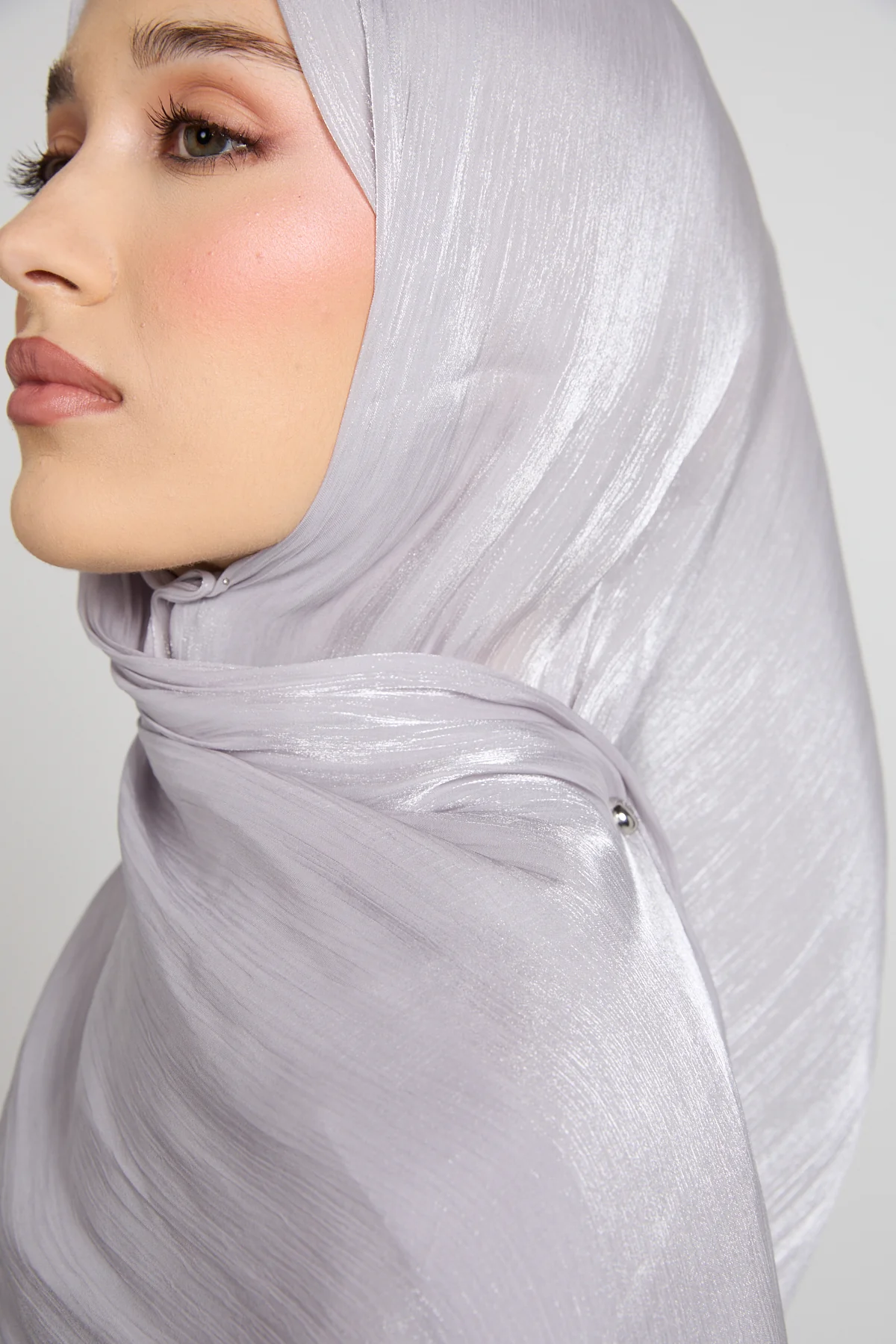 Luxury Organza Hijab - Pearl Grey - Image 5
