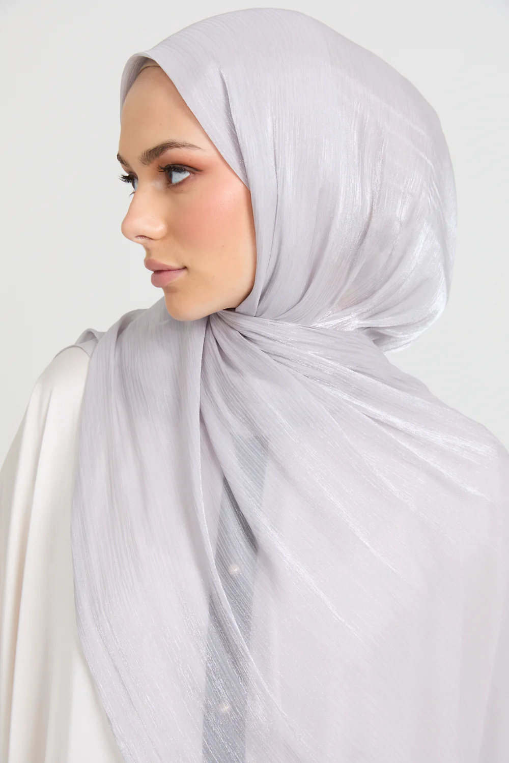 Luxury Organza Hijab - Silver Mist - Image 2