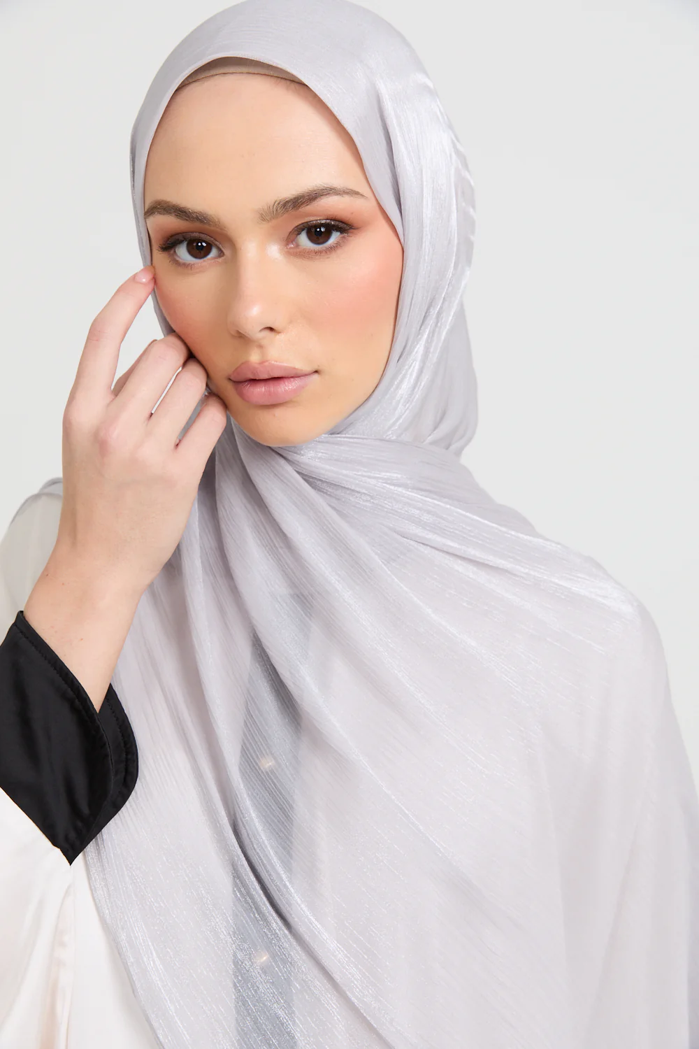 Luxury Organza Hijab - Silver Mist - Image 7