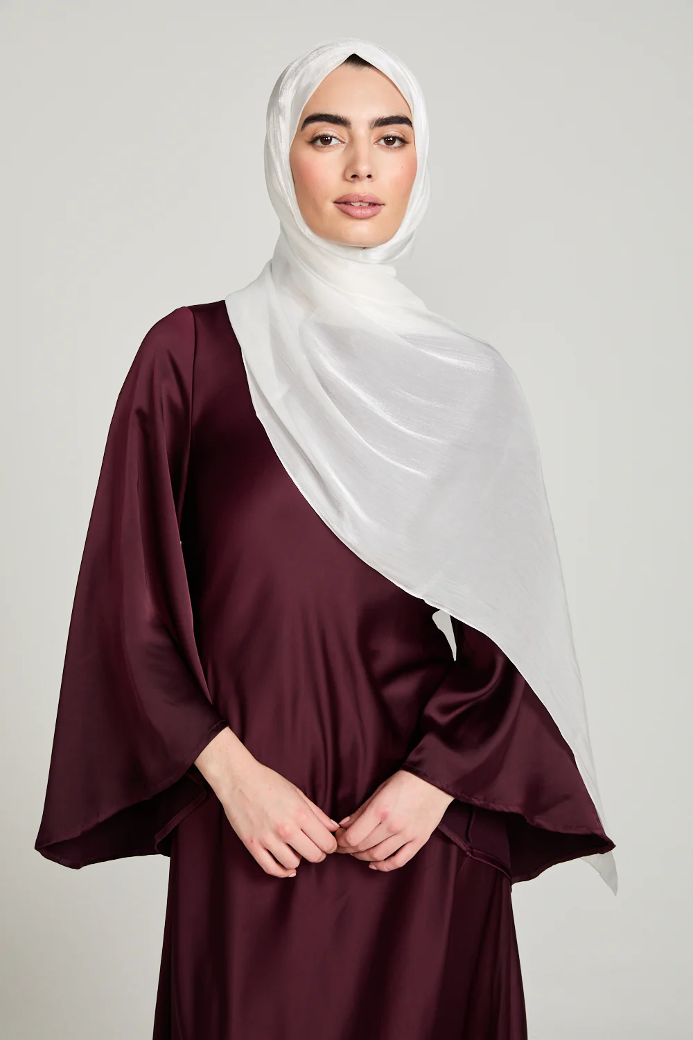 Luxury Organza Hijab - White - Image 5