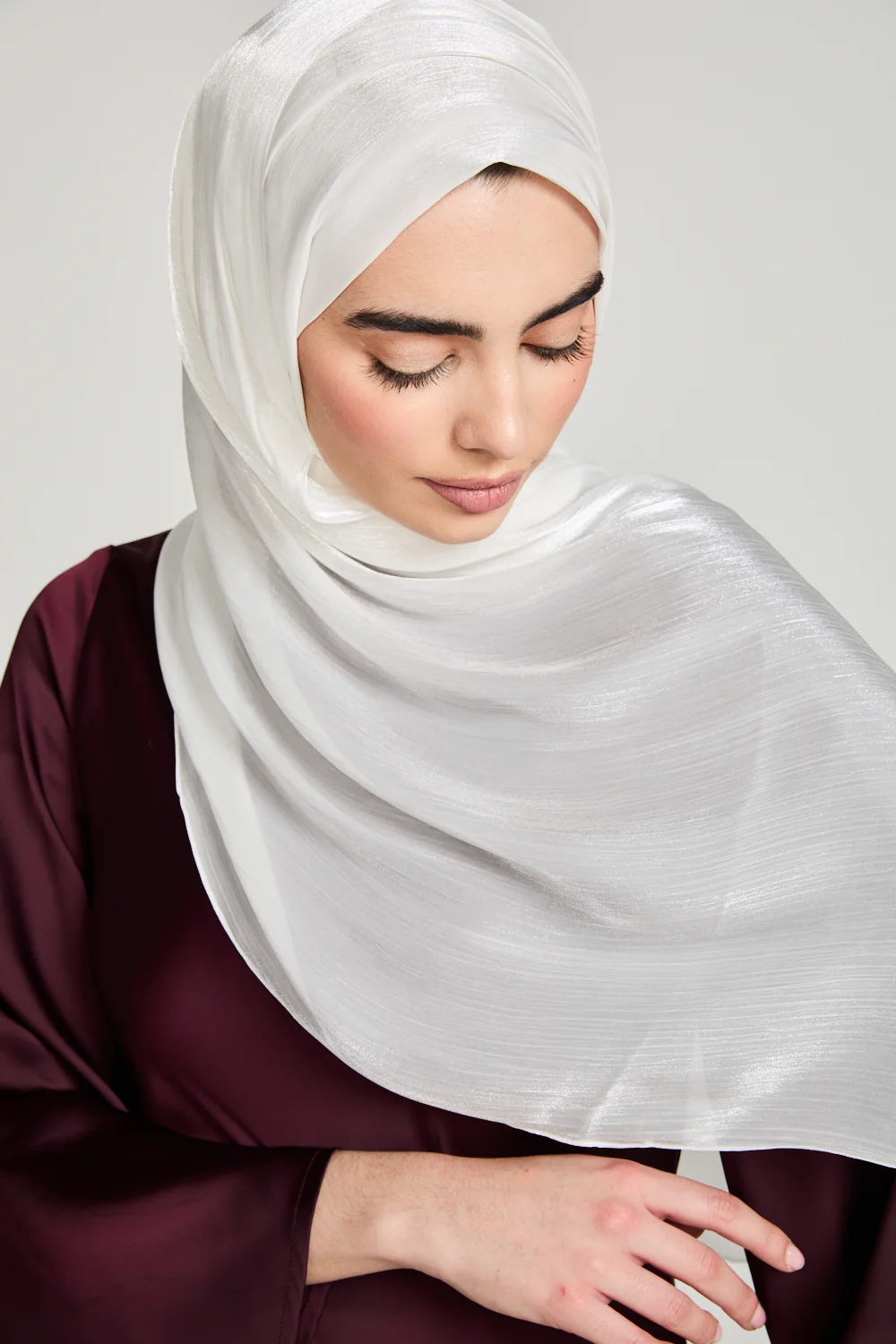 Luxury Organza Hijab - White - Image 6
