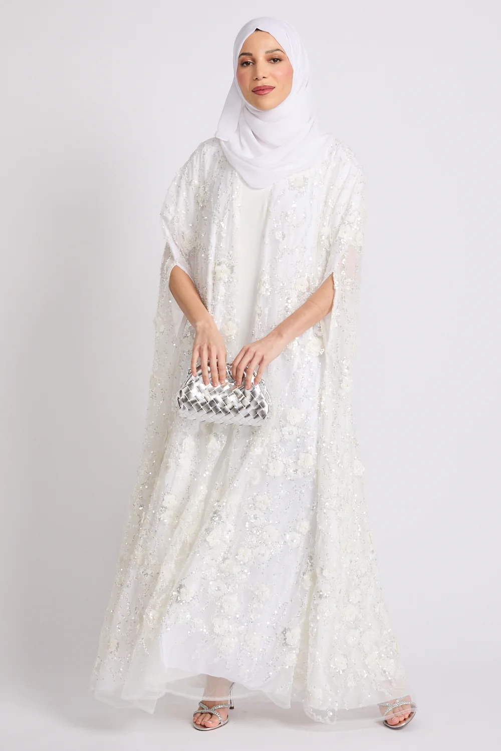 Luxury Pearl Bloom Embellished Cape - Limited Edition