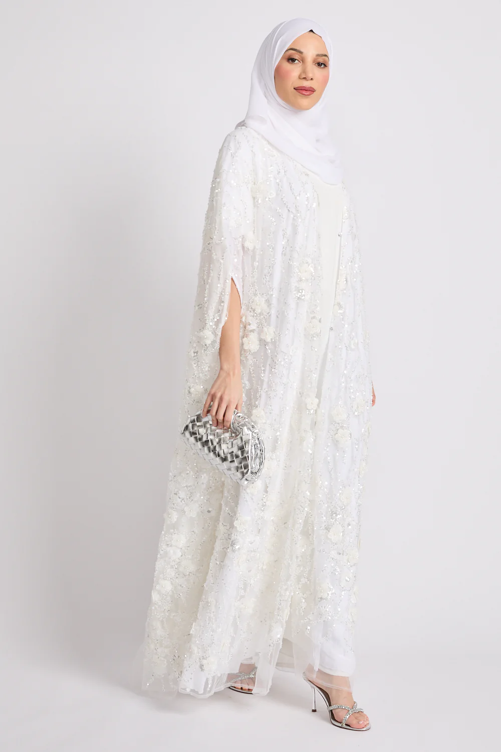 Luxury Pearl Bloom Embellished Cape - Limited Edition - Image 6