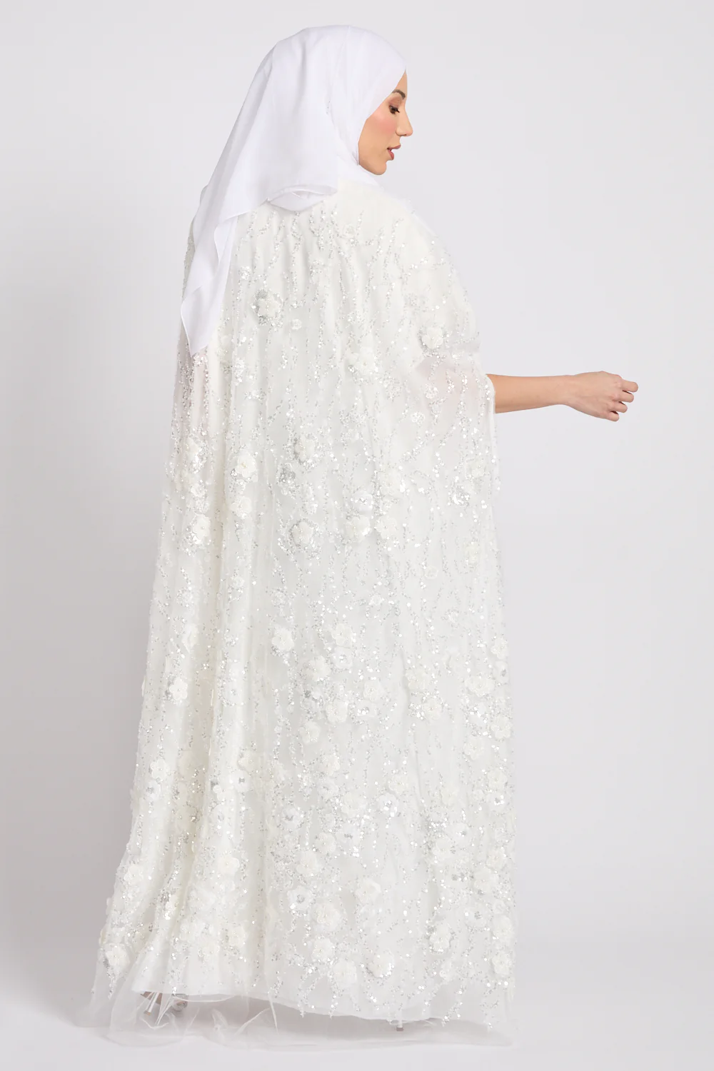 Luxury Pearl Bloom Embellished Cape - Limited Edition - Image 7