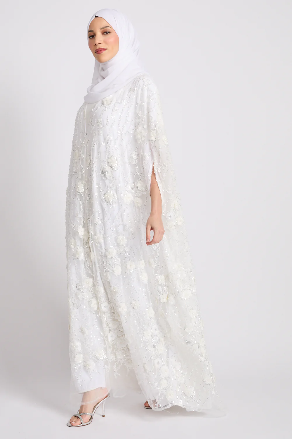 Luxury Pearl Bloom Embellished Cape - Limited Edition - Image 8