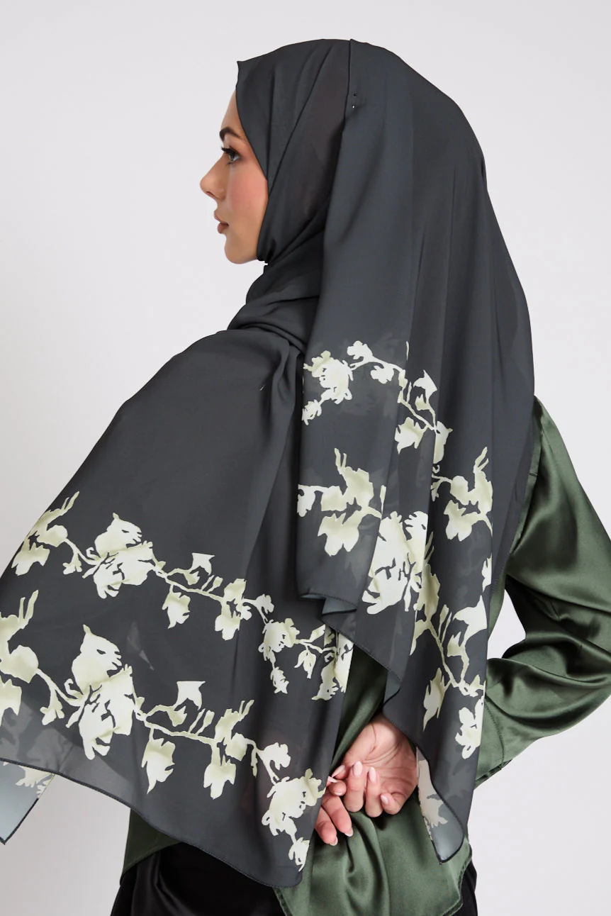 Luxury Printed Hijab - Enchanted Vine - LIMITED EDITION - Image 6