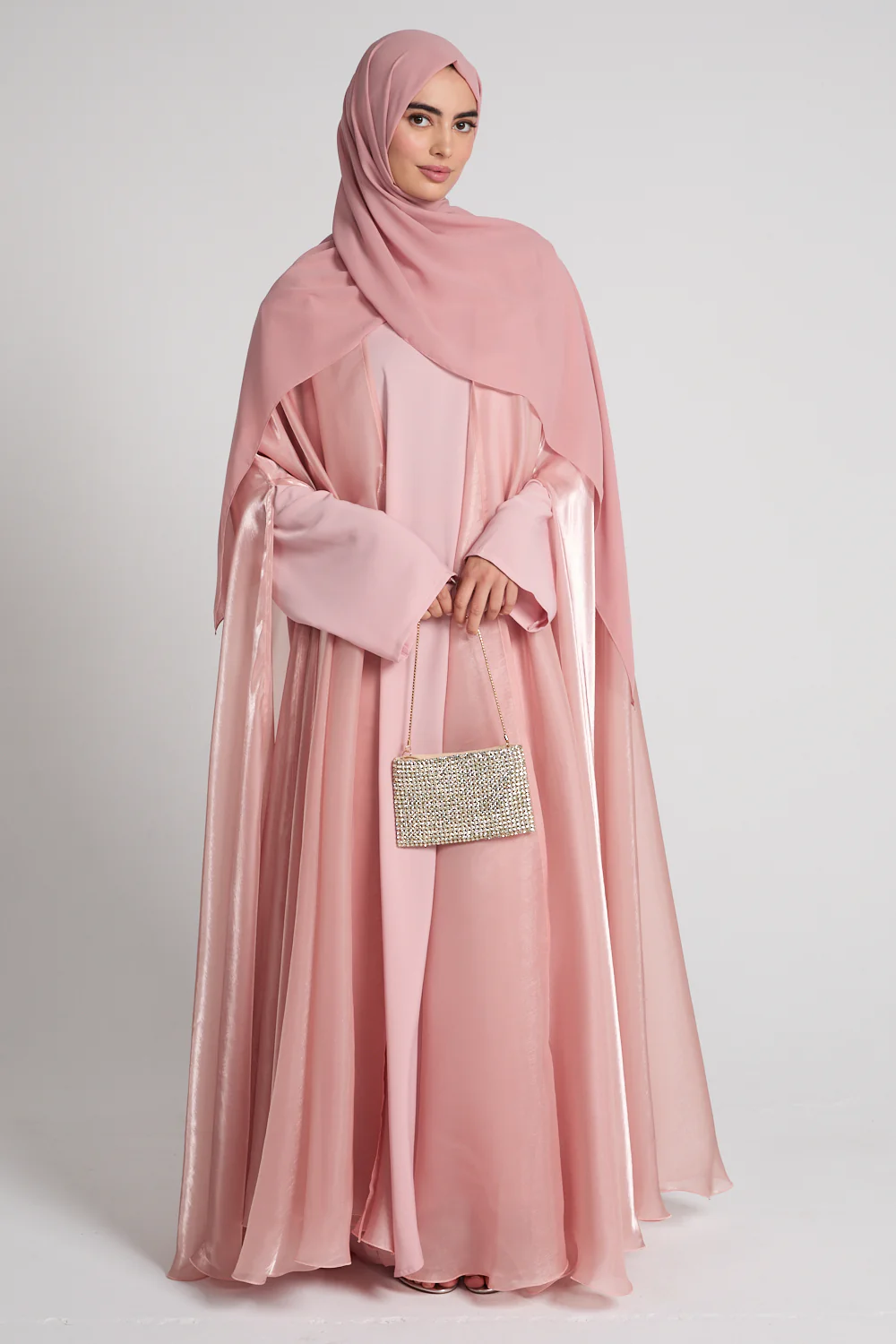 Luxury Queen of Dusk Three Piece Abaya Set – Blushed Orchid