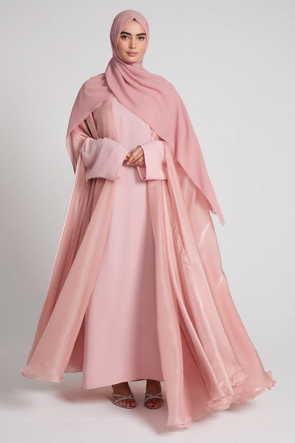 Luxury Queen of Dusk Three Piece Abaya Set – Blushed Orchid - Image 5