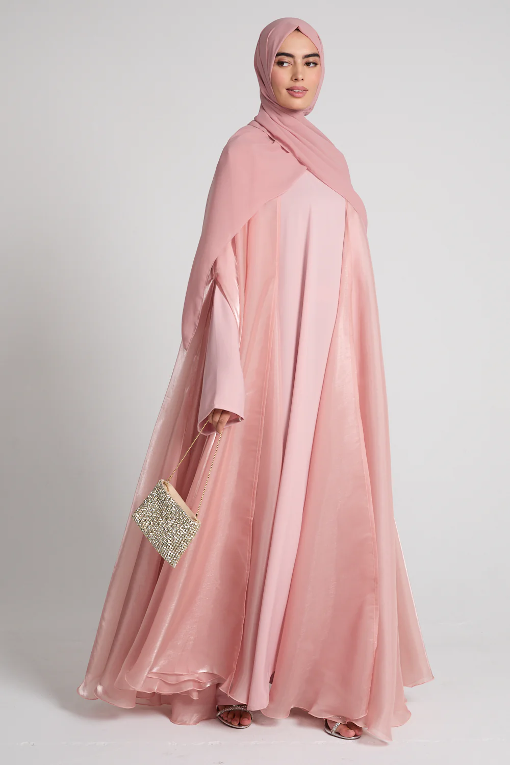 Luxury Queen of Dusk Three Piece Abaya Set – Blushed Orchid - Image 7