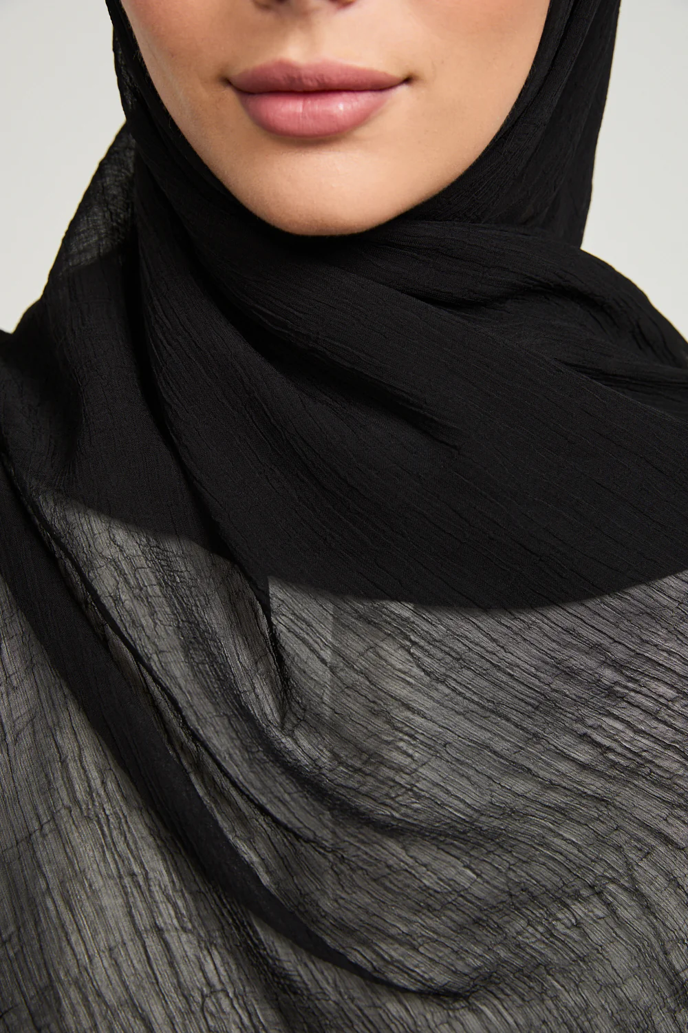 Luxury Soft Crush Hijab - Black - Image 4