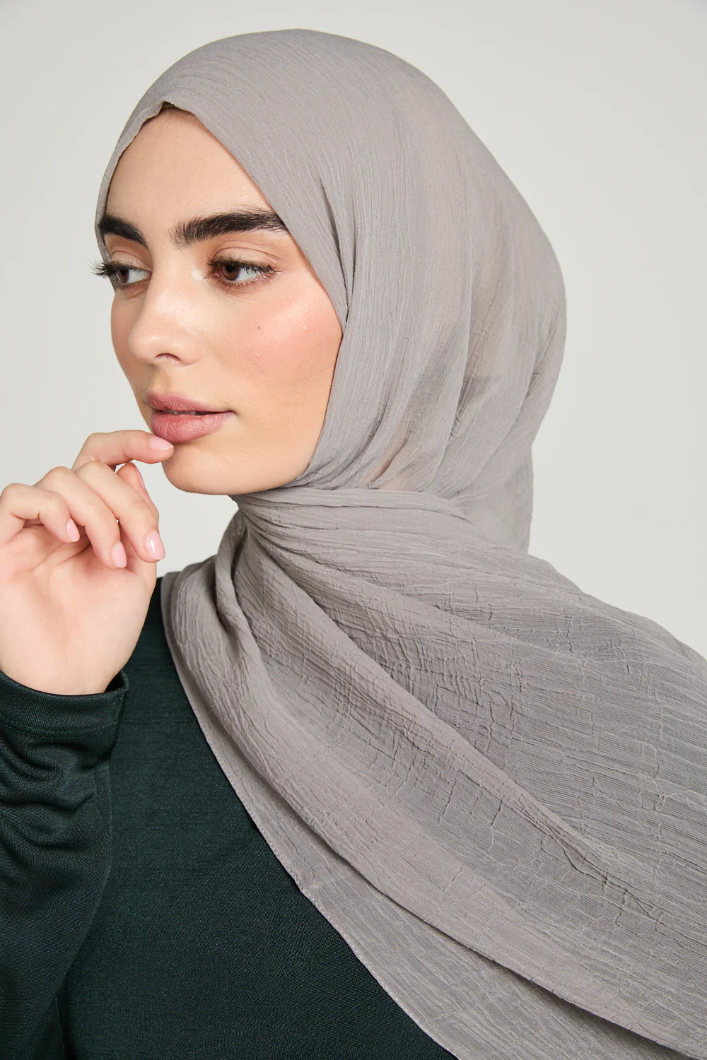 Luxury Soft Crush Hijab - Mink Taupe - Image 2