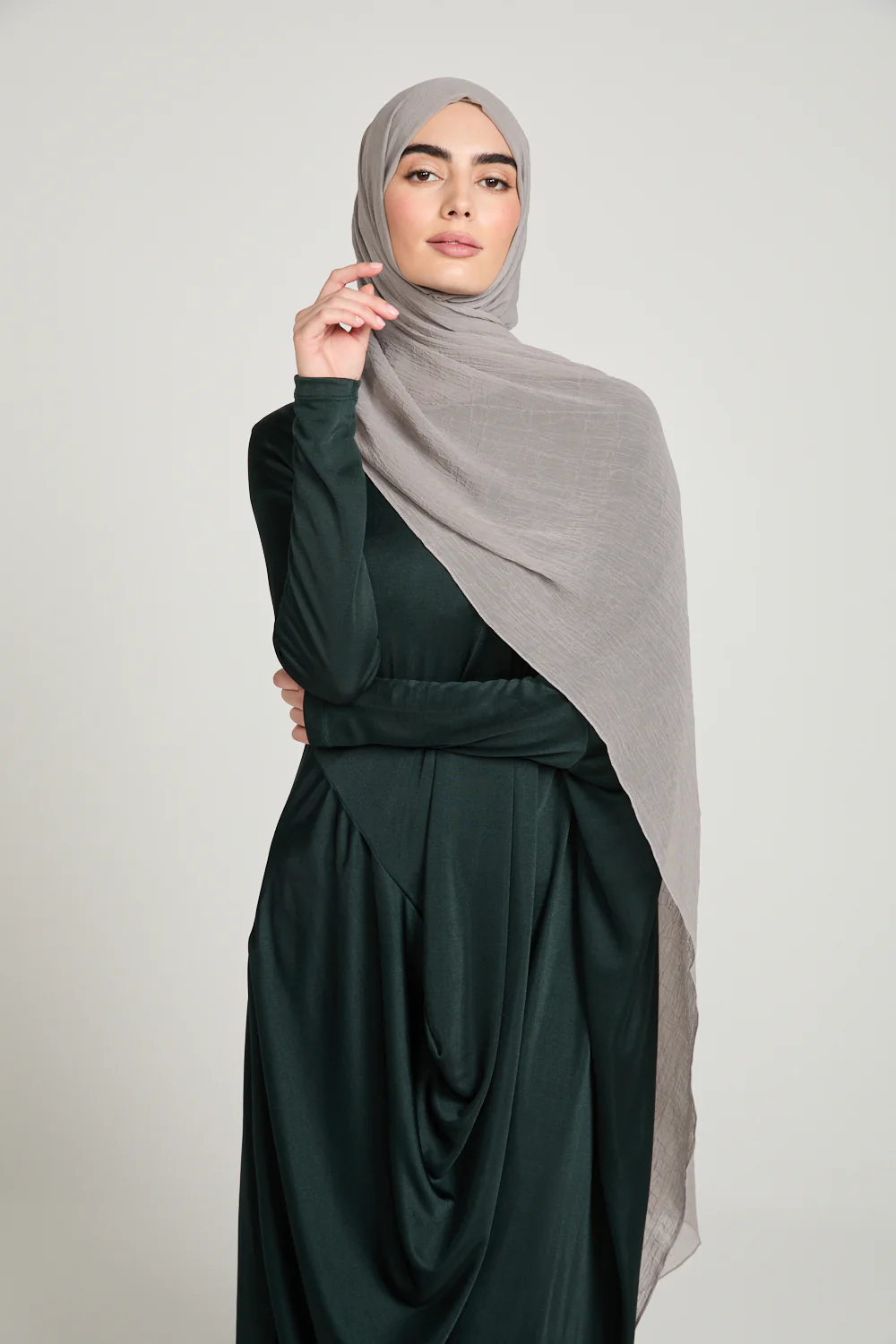 Luxury Soft Crush Hijab - Mink Taupe - Image 3