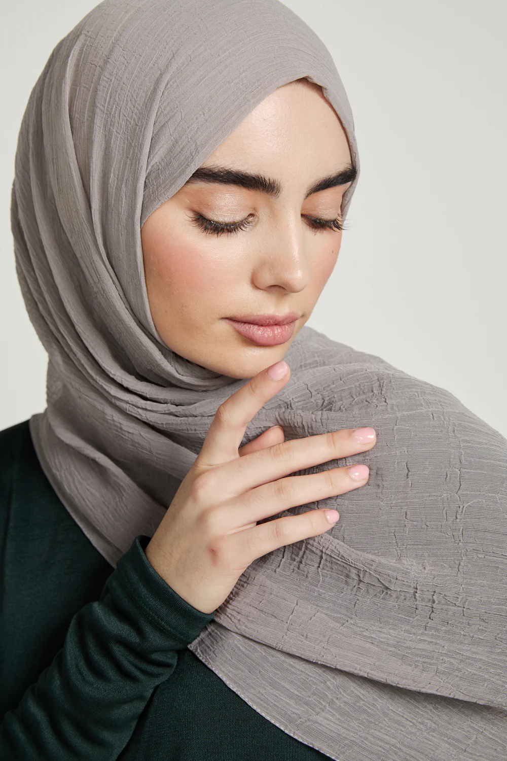 Luxury Soft Crush Hijab - Mink Taupe - Image 5