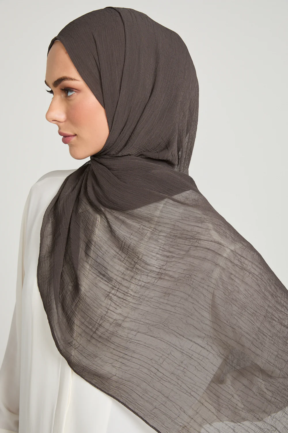 Luxury Soft Crush Hijab - Muted Mocha - Image 3