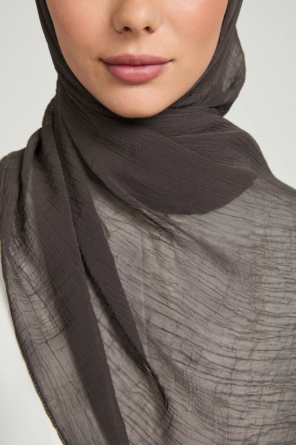 Luxury Soft Crush Hijab - Muted Mocha - Image 5