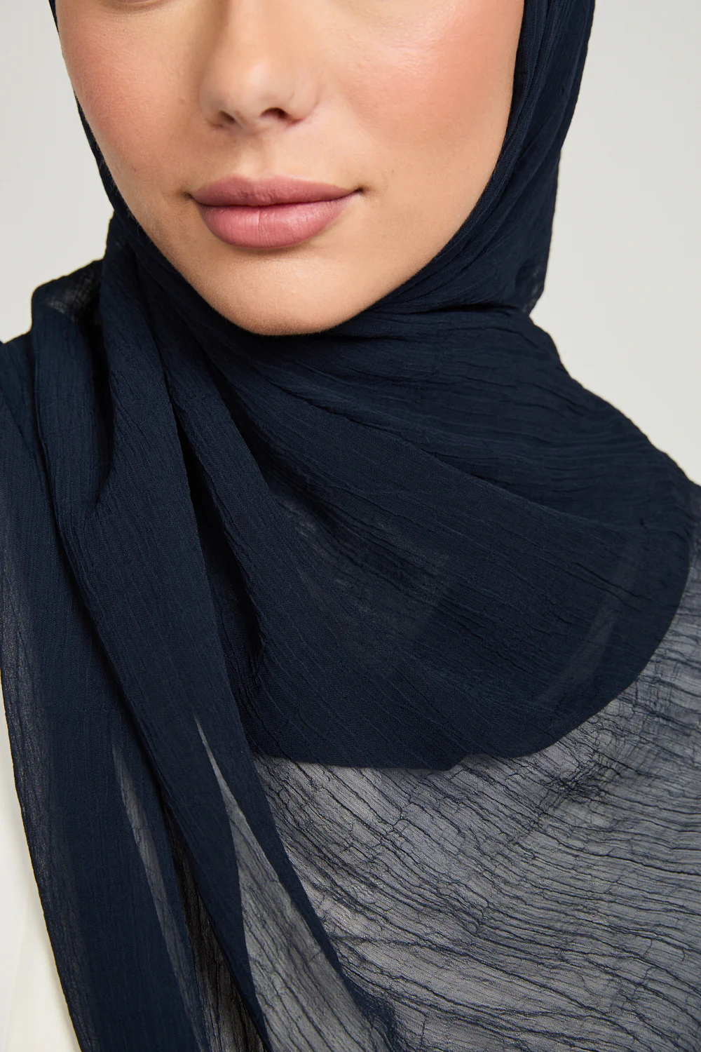 Luxury Soft Crush Hijab - Navy - Image 2