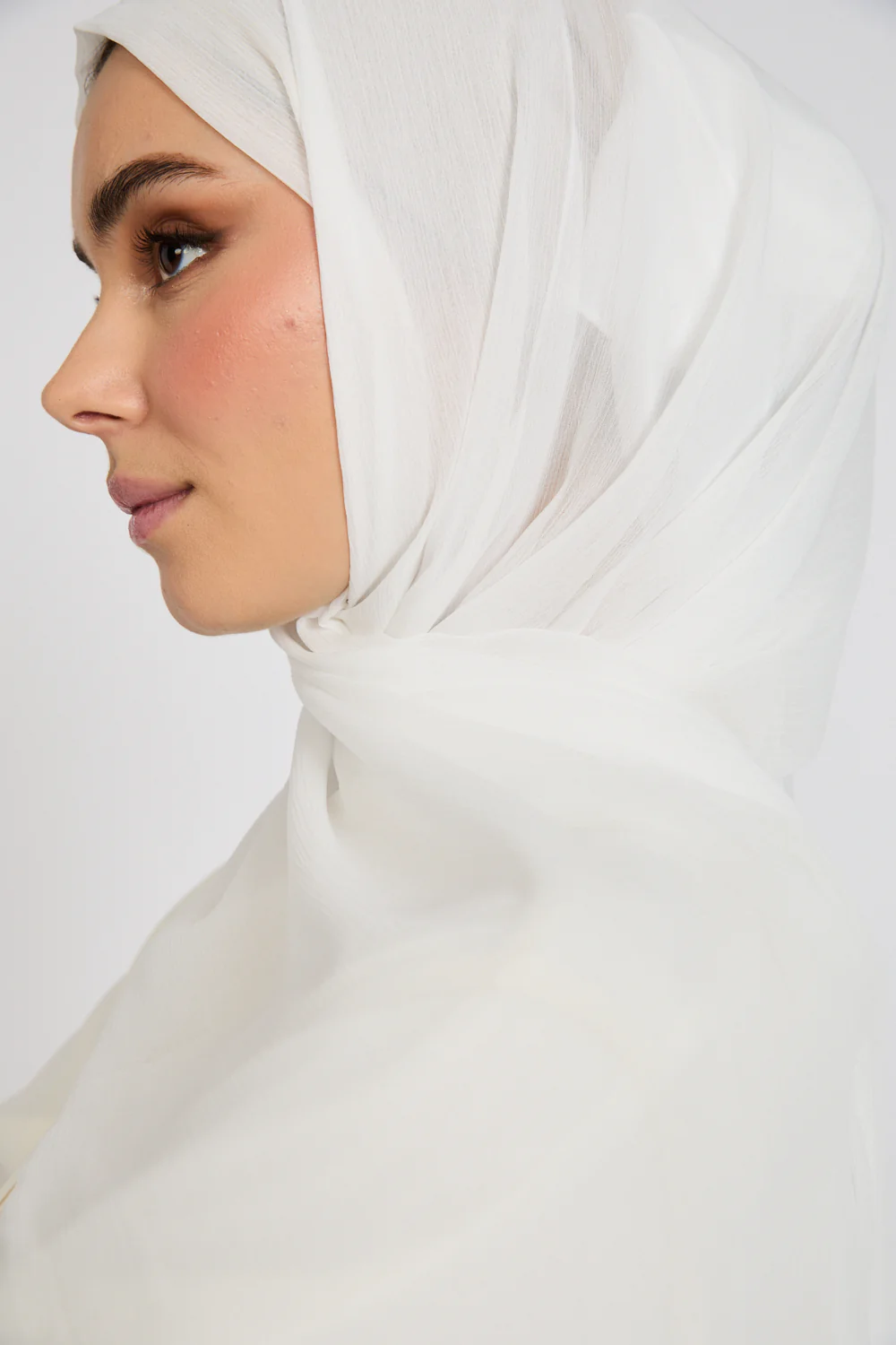 Luxury Soft Crush Hijab - Off White - Image 5