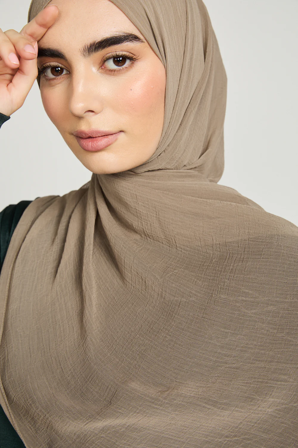 Luxury Soft Crush Hijab - Caramel Taupe - Image 2