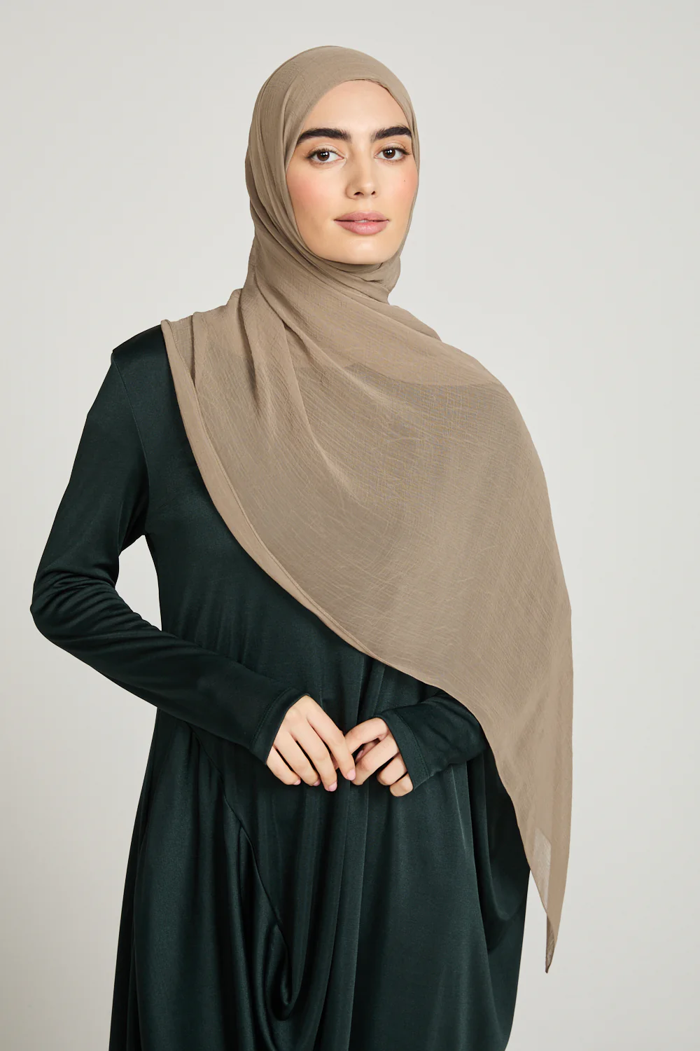 Luxury Soft Crush Hijab - Caramel Taupe - Image 3