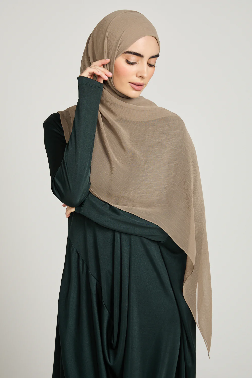Luxury Soft Crush Hijab - Caramel Taupe - Image 4