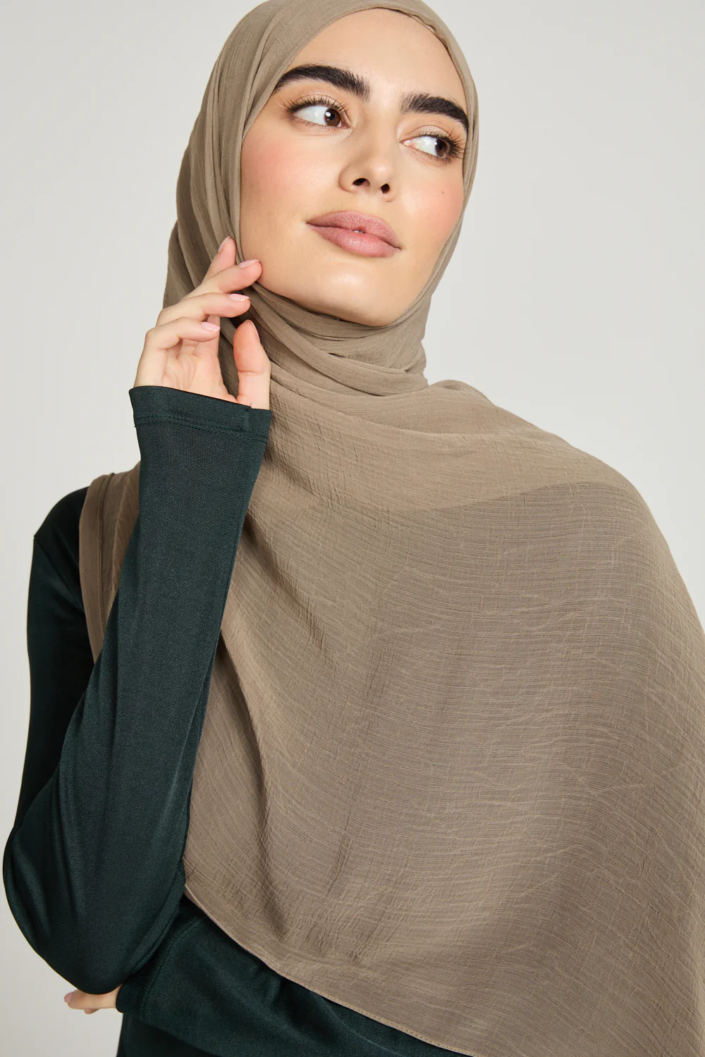 Luxury Soft Crush Hijab - Caramel Taupe - Image 5