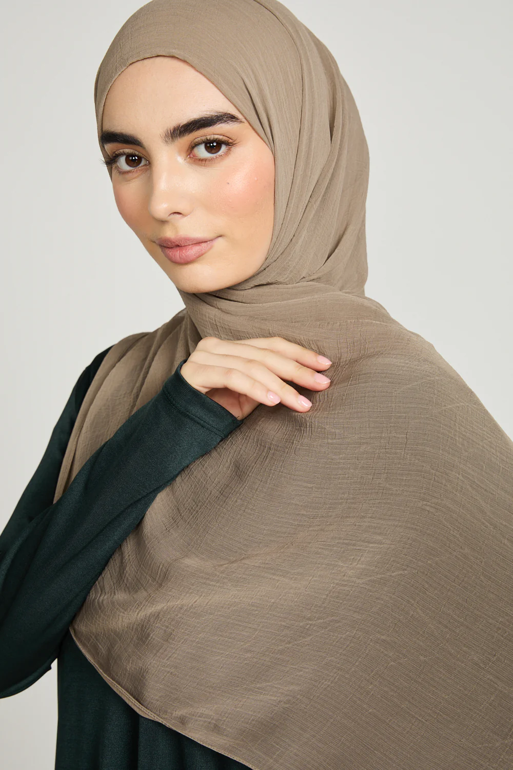 Luxury Soft Crush Hijab - Caramel Taupe - Image 6
