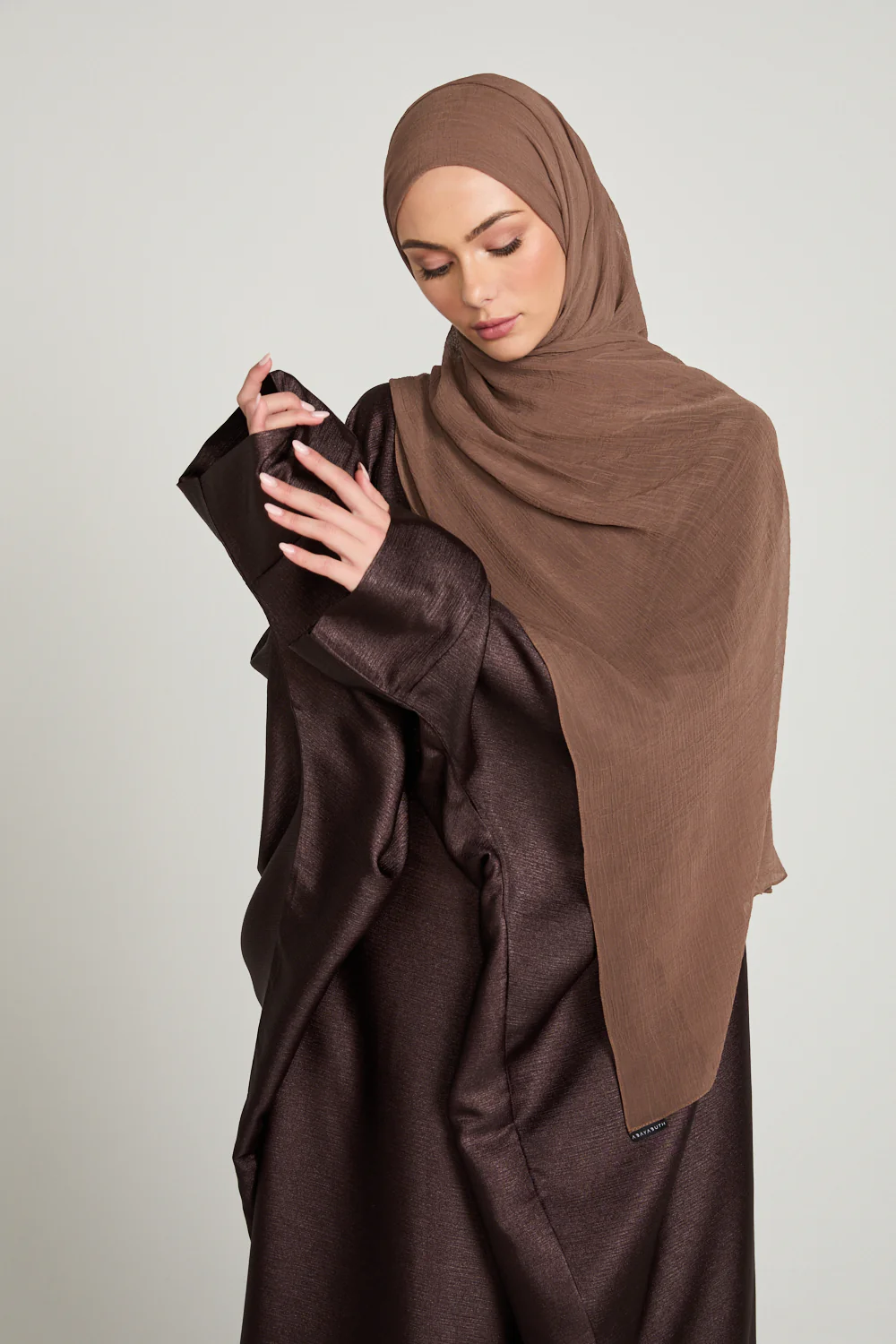 Luxury Soft Crush Hijab - Smoked Caramel - Image 3