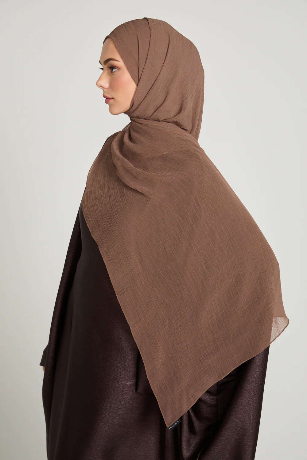 Luxury Soft Crush Hijab - Smoked Caramel - Image 4