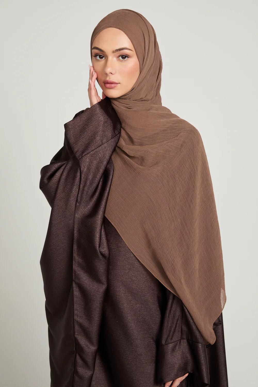Luxury Soft Crush Hijab - Smoked Caramel - Image 5