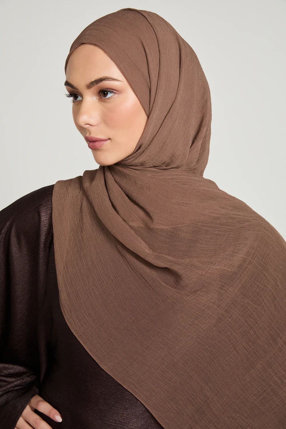 Luxury Soft Crush Hijab - Smoked Caramel - Image 6