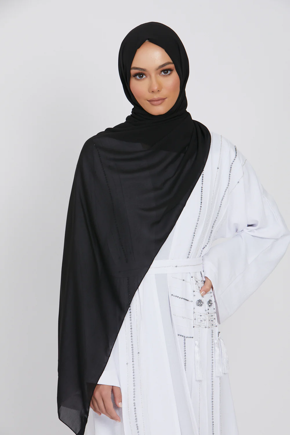 MAXI Luxury Georgette Hijab - Black - Image 2
