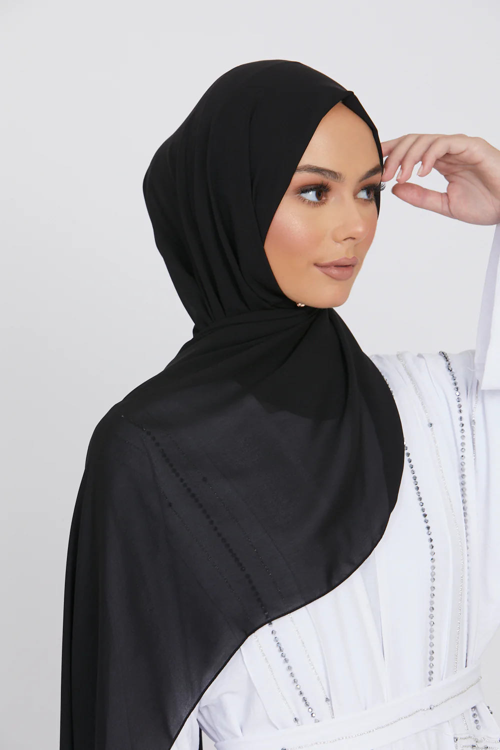 MAXI Luxury Georgette Hijab - Black - Image 3
