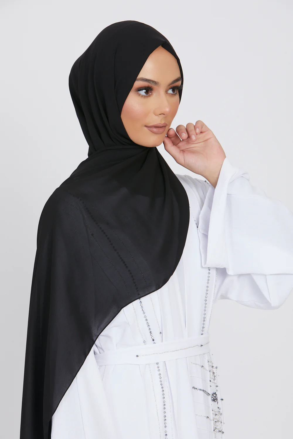 MAXI Luxury Georgette Hijab - Black - Image 5