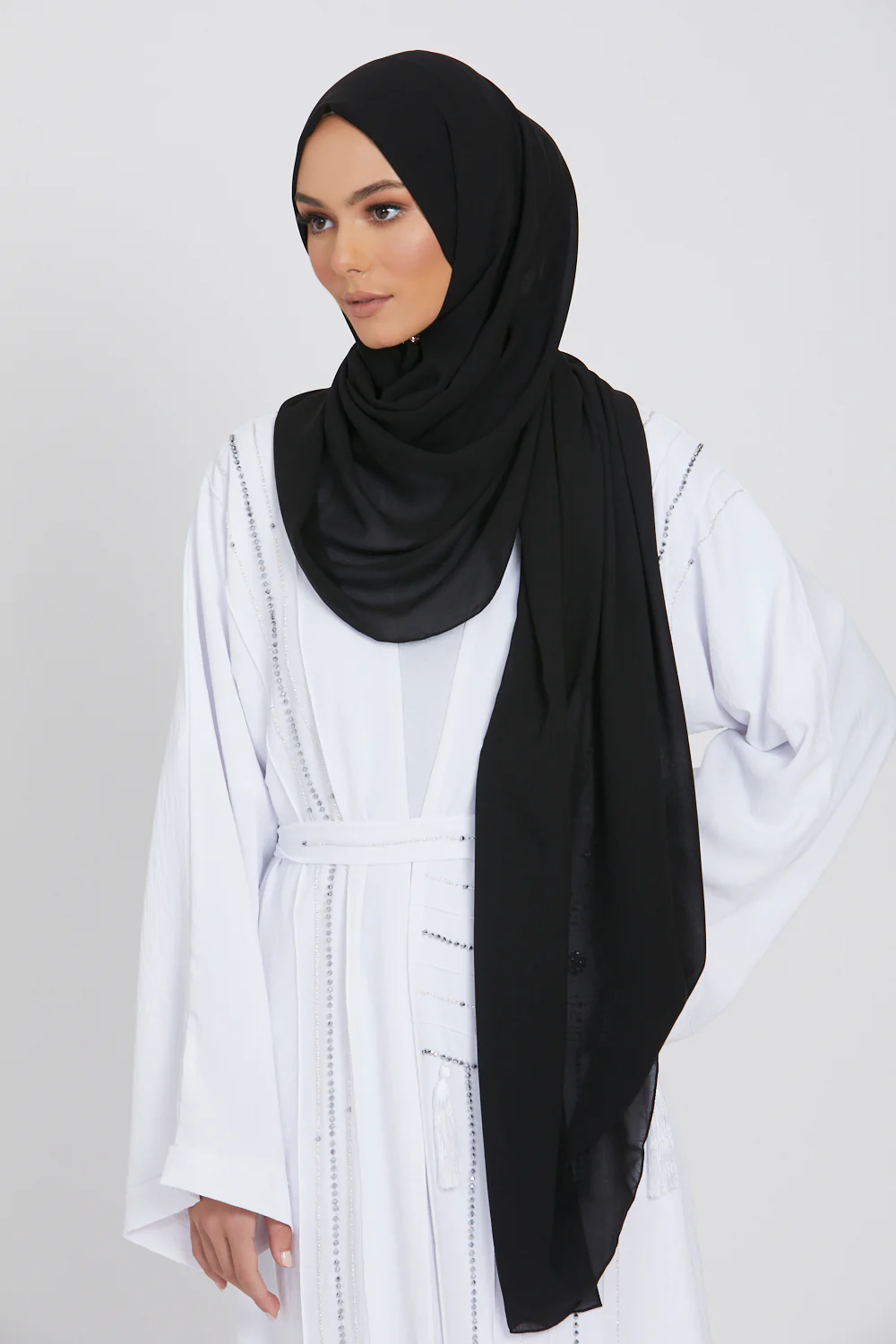 MAXI Luxury Georgette Hijab - Black - Image 6