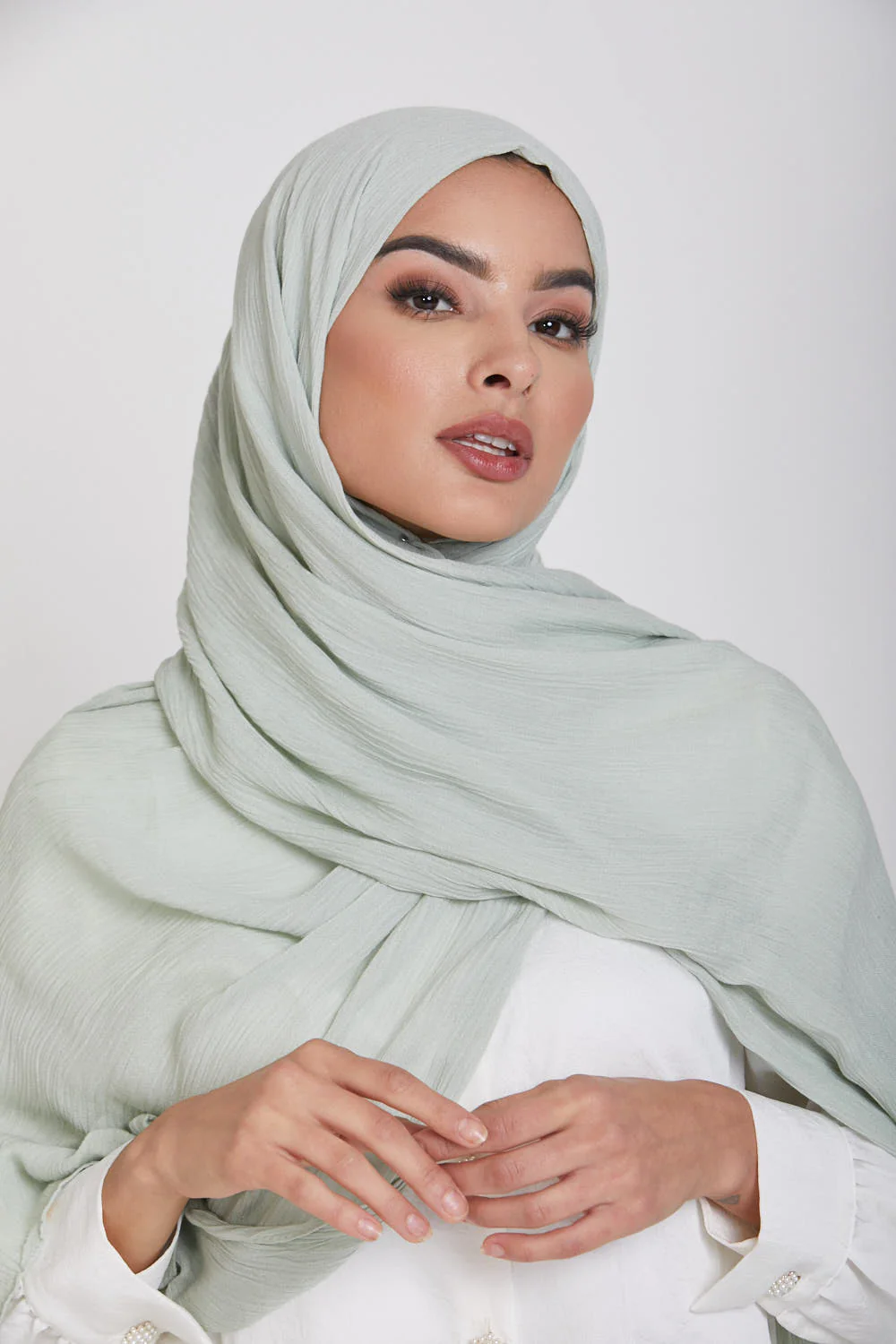 Modal Crinkle Hijab - Mojito - Image 2