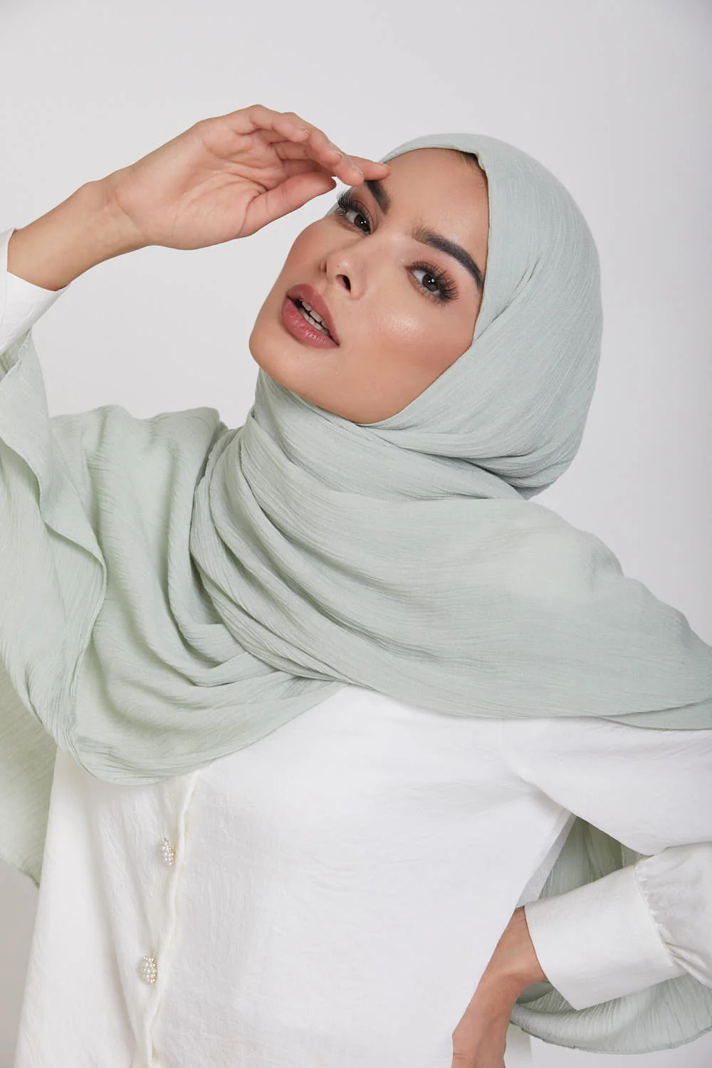 Modal Crinkle Hijab - Mojito - Image 3